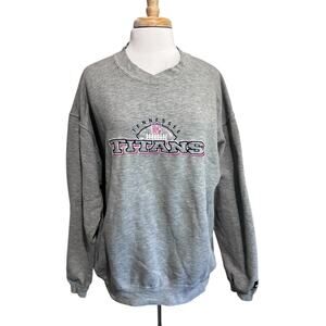 Vtg PUMA Tennessee Titans Sweatshirt Women's XXL Gray Sport Embroidered V-Neck